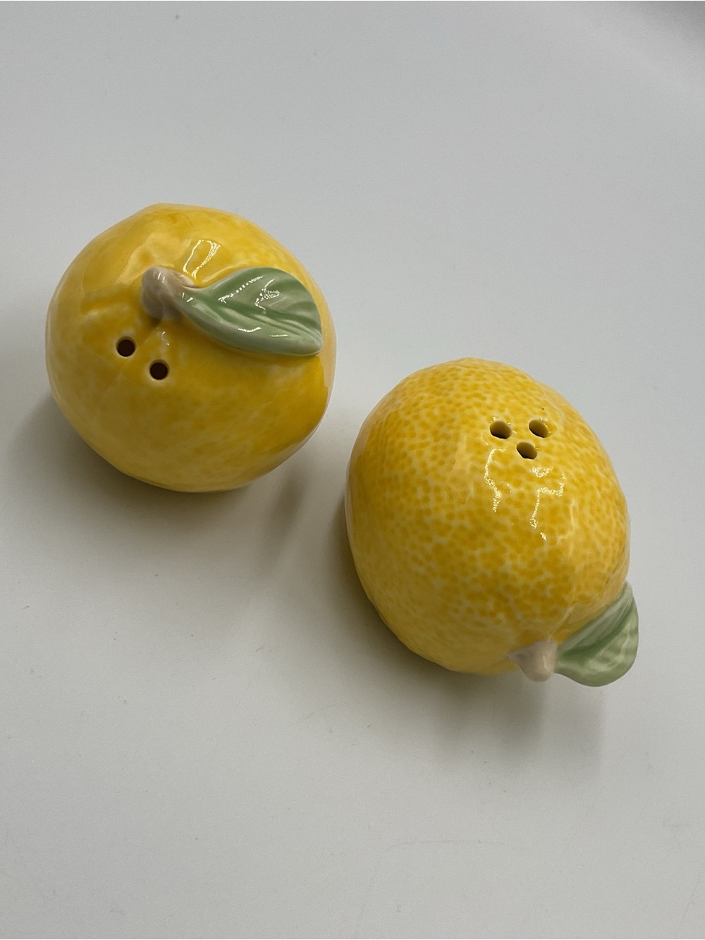 Creative Co-Op Lemon Salt & Pepper Shaker Set Spring Summer Decor Citrus Vintage